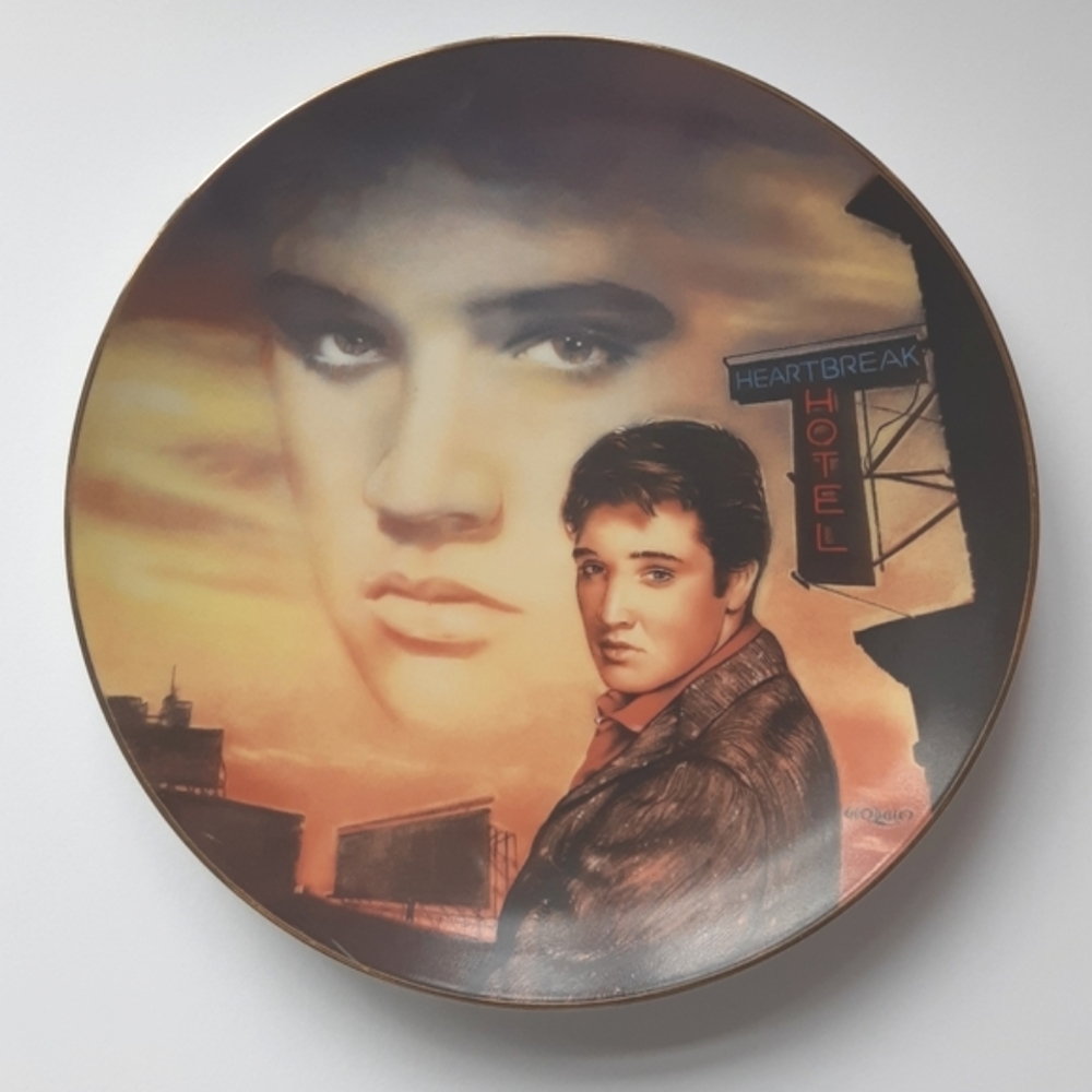 Elvis Heartbreak Hotel Plate with Certificate of Authenticity
